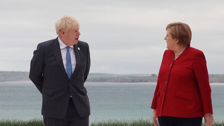 Boris Johnson und Angela Merkel haben sich kürzlich erst beim G7-Gipfel in Cornwall gesehen.