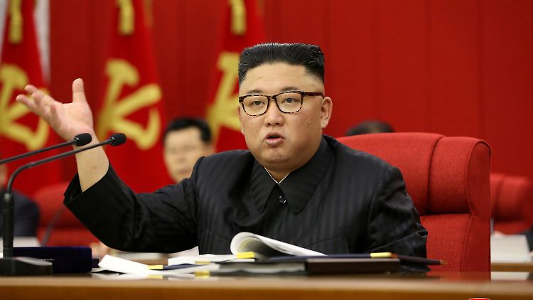 Dieses Foto von Kim Jong Un hat die staatliche Nachrichtenagentur Nordkoreas Mitte Juni veröffentlicht.