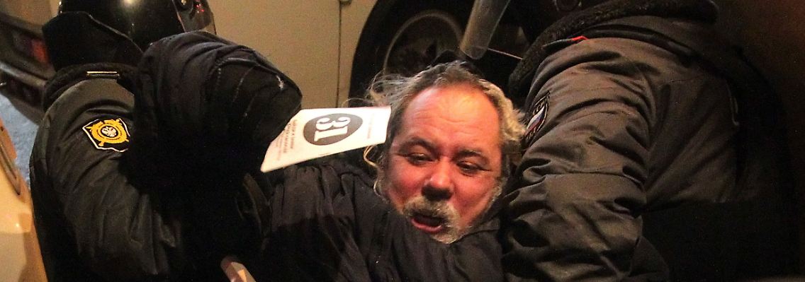 Die Demonstration währt nicht sehr lange.