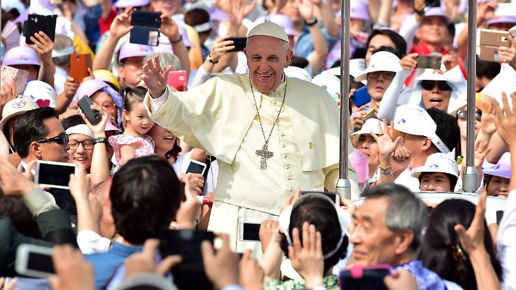 Papst Franziskus während seines Besuchs in Südkorea 2014.