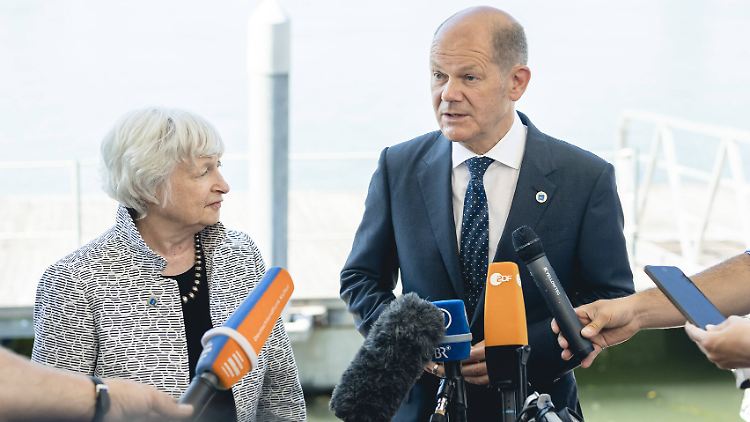Bundesfinanzminister Olaf Scholz mit seiner US-Kollegin Janet Yellen.