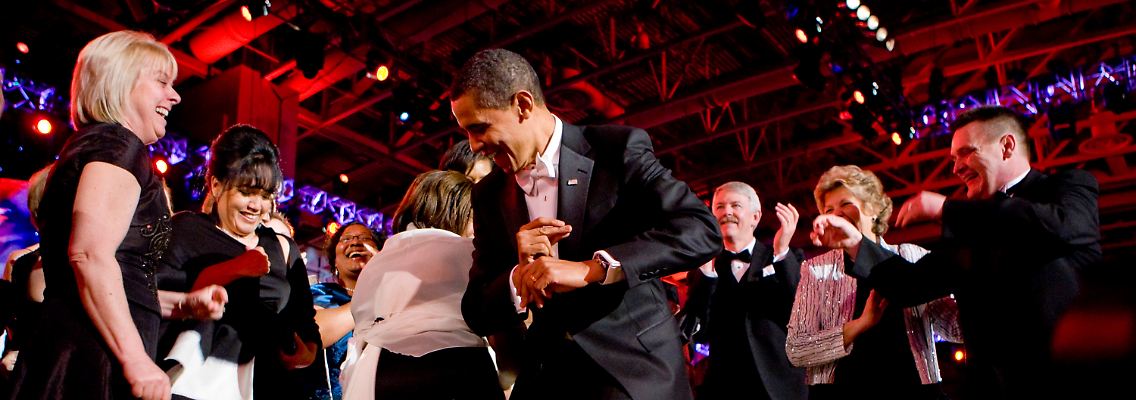 President Barack Obama dances at The Neighborhood Ball on the evening of his inauguration as the 44th U.S. President in Washington, D.C., USA, Tuesday, January 20, 2009.