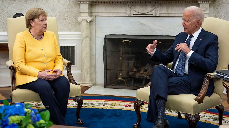 Bundeskanzlerin Angela Merkel und US-Präsident Joe Biden waren sich bei Merkels Besuch in Washington einig, dass sie bei Nord Stream 2 weiterhin unterschiedlicher Auffassung sind.