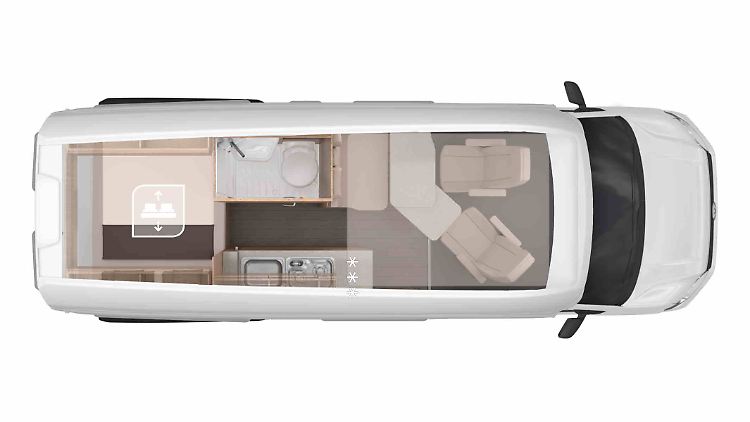 Grundriss vom Knaus Boxdrive 600XL.