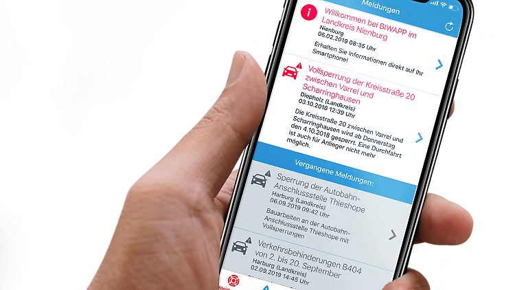 Wenn ein Landkreis oder eine Stadt die BIWAP-App nutzt, kann sie zuverlässig vor Unwettergefahren warnen.