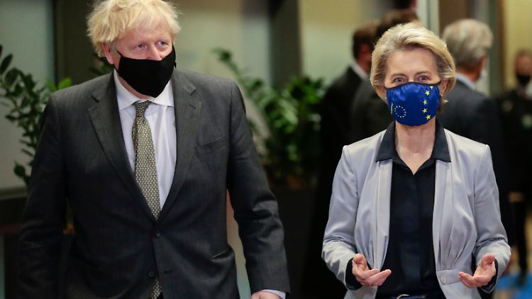 Johnson und von der Leyen bei einem ihrer vielen Brexit-Gespräche im Jahr 2020