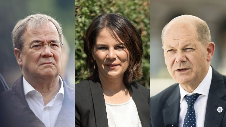 Armin Laschet (im Bild ganz ernsthaft), Annalena Baerbock, Olaf Scholz - alle wollen ins Kanzleramt.