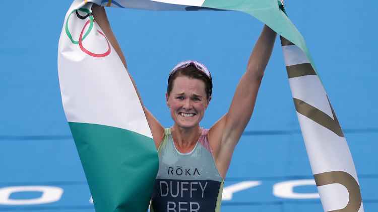 Die Überraschungssiegerin im Triathlon: Flora Duffy.