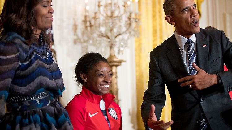 Nach den Olympischen Spiele 2016 war Simon Biles im Weißen Haus zu Besuch.