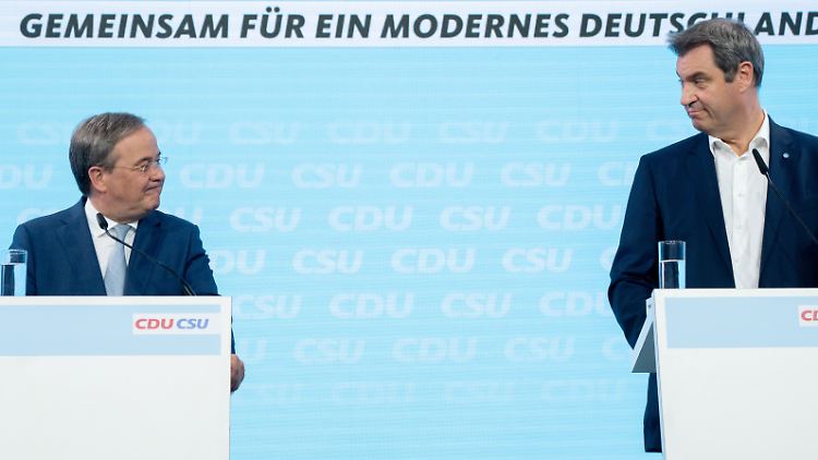 CSU-Chef Söder (r.) findet, die Union habe sich auf den Fehlern anderer ausgeruht.