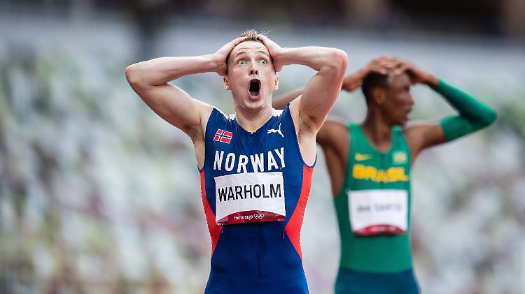 Karsten Warholm konnte seinen Weltrekord über 400 Meter Hürden kaum fassen.