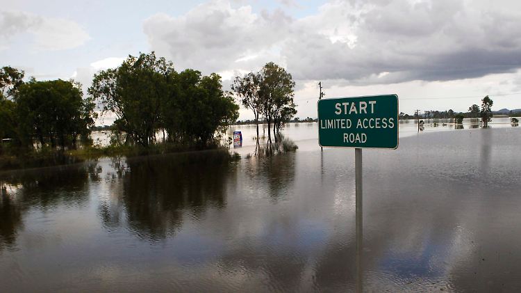 Im Süden Rockhamptons stehen alle Straßen unter Wasser.