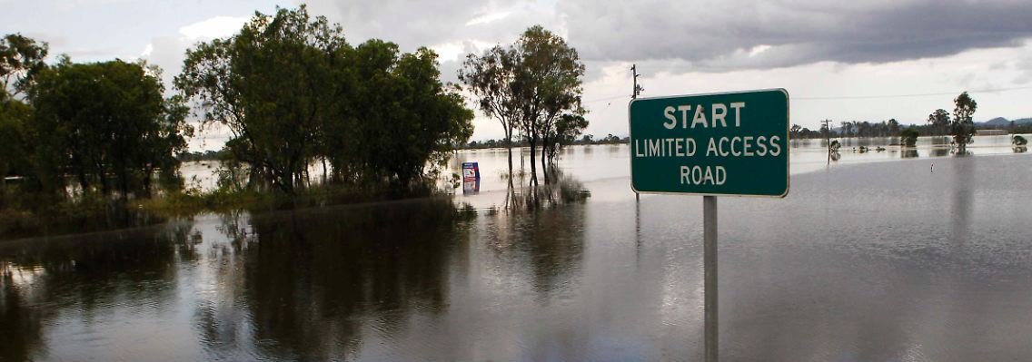 Im Süden Rockhamptons stehen alle Straßen unter Wasser.