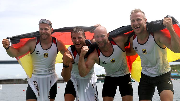 Der deutsche Kajak-Vierer sorgte für die zehnte deutsche Goldmedaille.