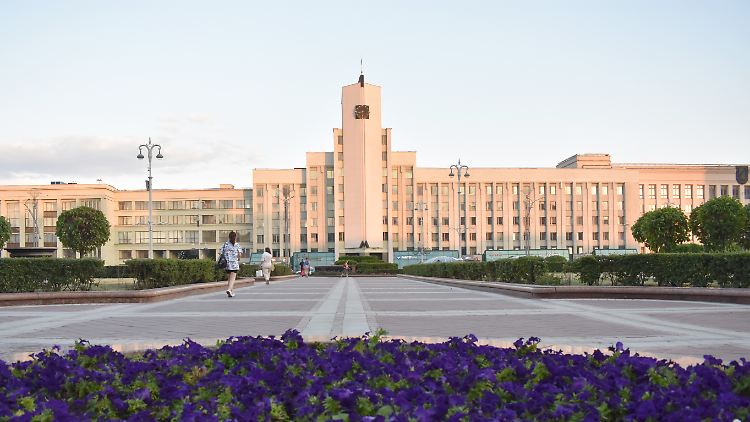 Der Unabhängigkeitsplatz in Minsk war während der Proteste immer wieder gesperrt worden.