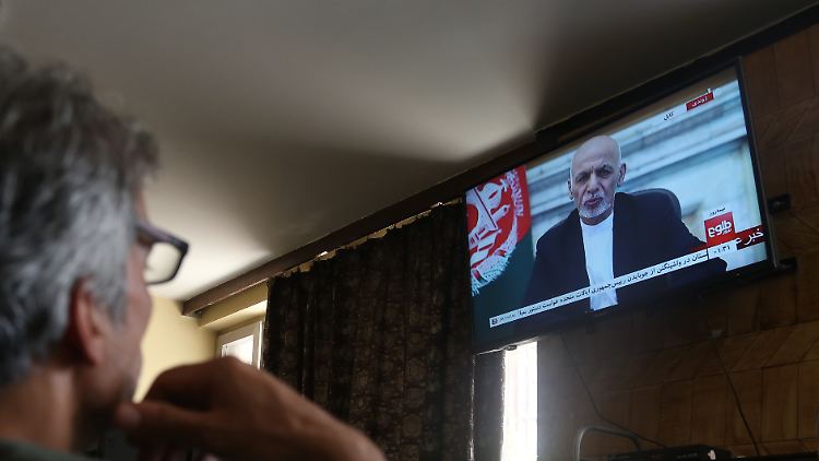 Aschraf Ghani spricht am am 14. August zum afghanischen Volk - vielleicht letztsmals als Präsident. 