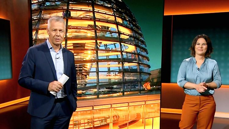Kloeppel und Baerbock im RTL-Studio.