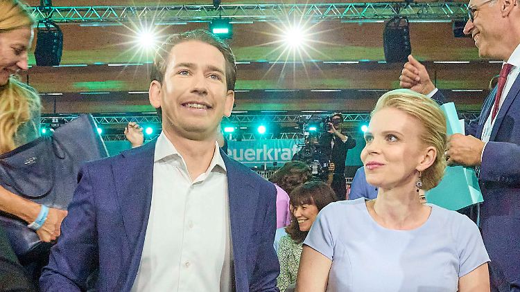 Kanzler Kurz und seine schwangere Freundin Susanne Thier beim Bundesparteitag der ÖVP.