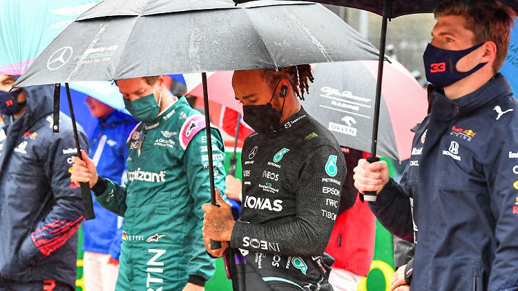 Sebastian Vettel und Lewis Hamilton vor dem F1-GP in Spa.