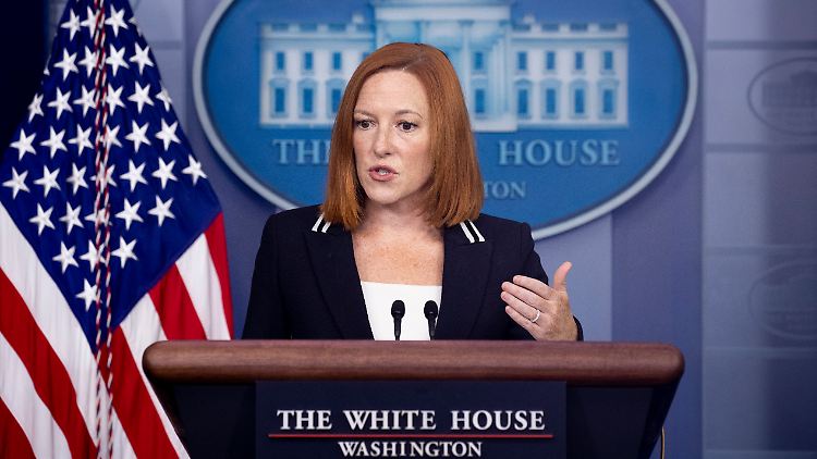 Jen Psaki, die Sprecherin des Weißen Hauses, reagierte energisch auf eine Frage im Zusammenhang mit einem neuen Abtreibungsgesetz in Texas.