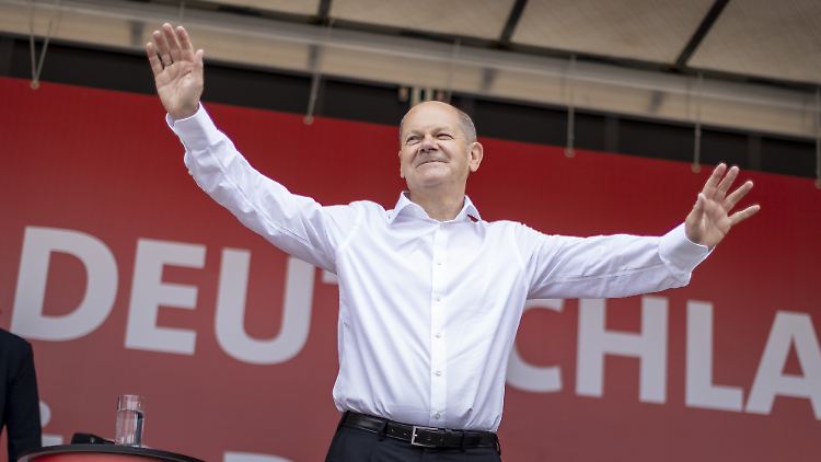 Gelassenes Selbstbewusstsein: Scholz bei seinem  Wahlkampfauftritt in der SPD-Hochburg Göttingen.