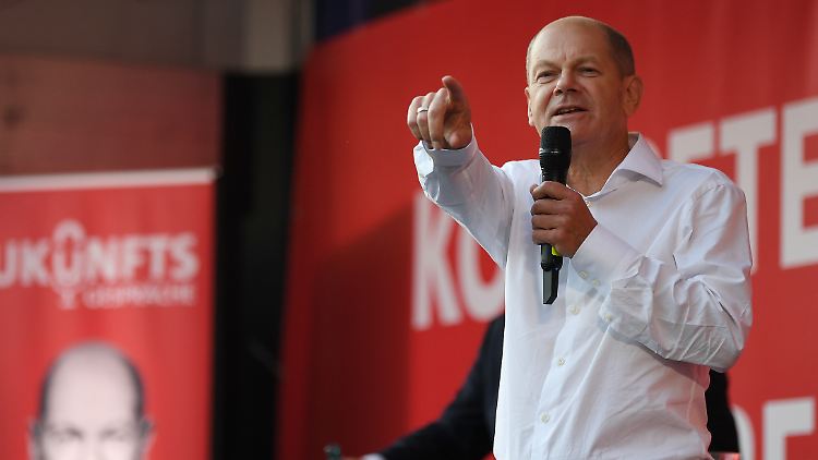 Da geht's Richtung Kanzleramt. SPD-Kandidat Scholz will dort mit den Grünen regieren. An die Linke stellt er klare Anforderungen für eine Regierungsbeteiligung.
