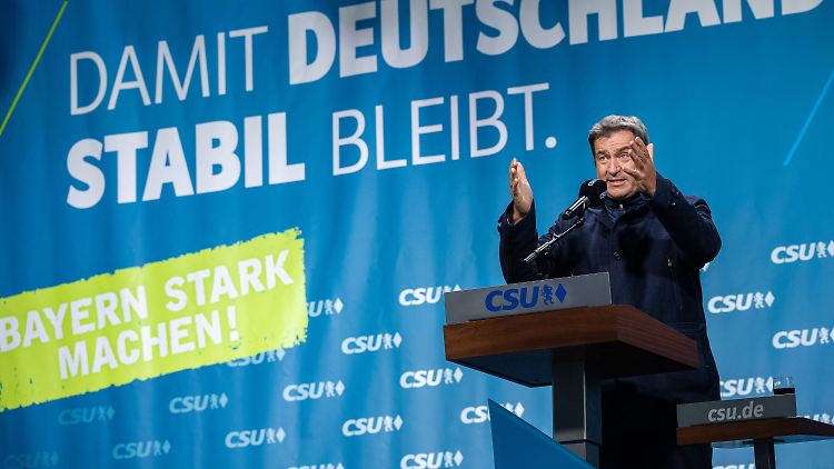 Söder bei einem Wahlkampfauftritt in Kempten.