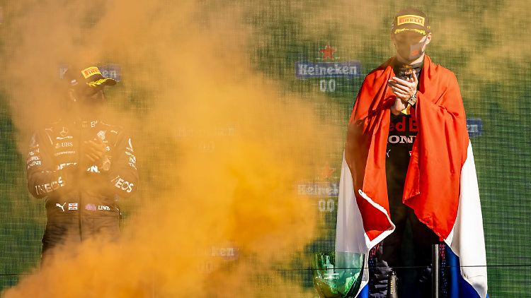 Bei der Formel-1-Party in Oranje ist Rekordweltmeister Lewis Hamilton nur eine Randfigur.