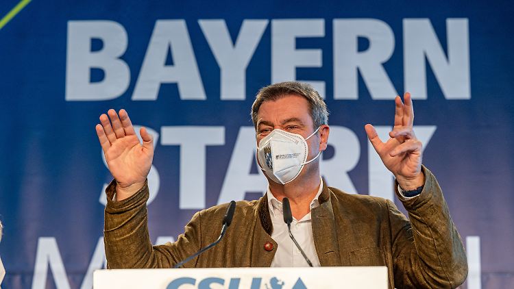 Söder schoss sich in seiner Rede auf die Linke ein und warnte vor einer Regierungsbeteiligung.