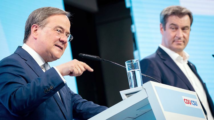 Armin Laschet und Markus Söder beim Auftakt der Union in die heiße Wahlkampfphase.