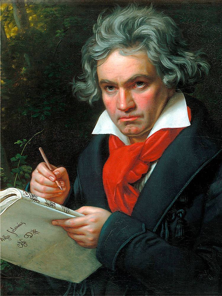 Ludwig van Beethoven auf einem seiner bekanntesten Porträts, von Joseph Karl Stieler, 1820.