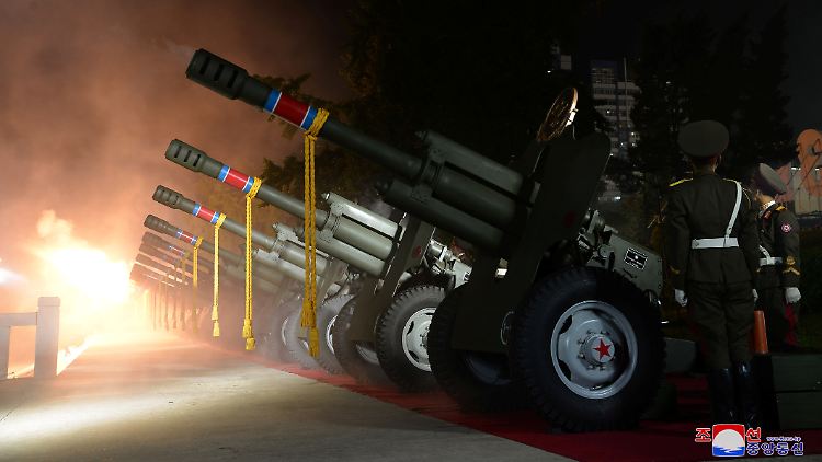 Mit militärischen Übungen will Nordkorea Stärke demonstrieren, wie hier auf einer Parade vergangene Woche.