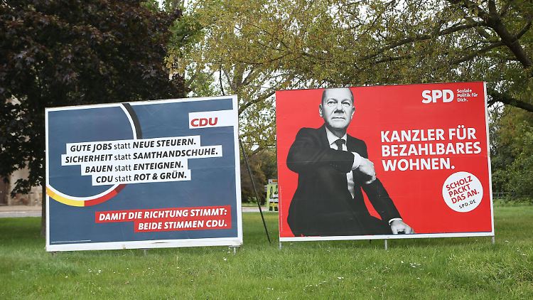 Aktuell liegt die SPD noch fünf Prozentpunkte vor der Union.