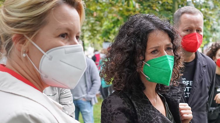 Franziska Giffey von der SPD und die Grüne Bettina Jarasch sind die aussichtsreichsten Kandidatinnen für das Rote Rathaus in Berlin.