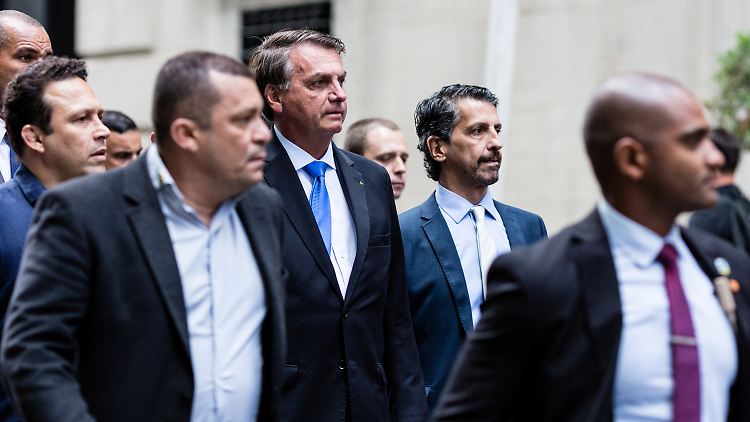 Brasiliens Präsident Bolsonaro war in New York mehrmals ohne Maske zu sehen.