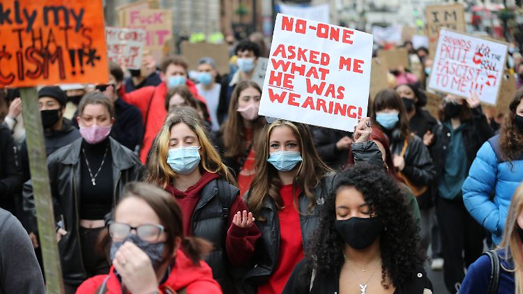 Während einer Demonstration Anfang April in London. 