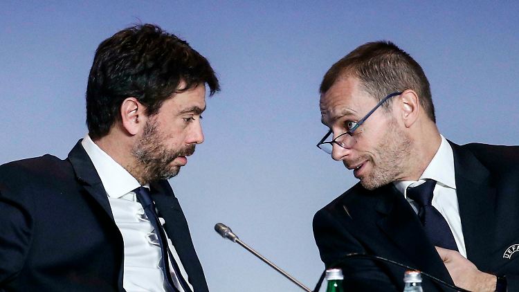 Juve-Boss Agnelli (l.) und UEFA-Chef Ceferin sind ziemlich beste Feinde. 