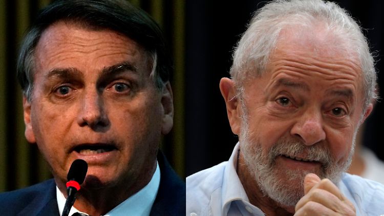 Bolsonaro (l.) will wiedergewählt werden - Lula dürfte sein ärgster Konkurrent werden.