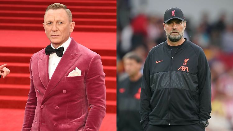 Daniel Craig (l.) glaubt, Jürgen Klopp wäre ein "großartiger Bond".