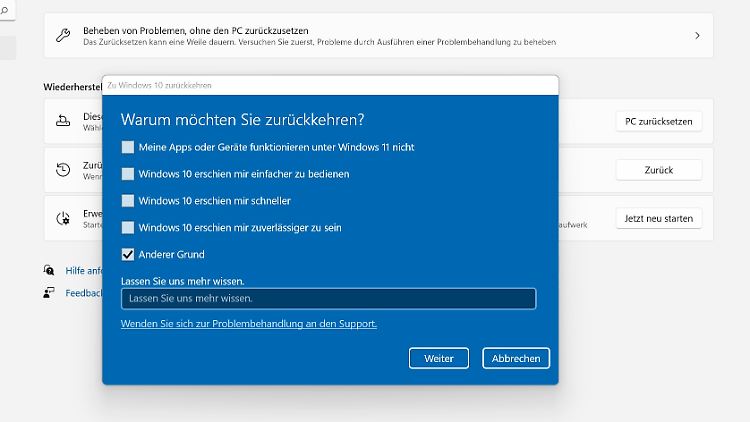 Die System-Wiederherstellung bietet bei Problemen einen einfachen Weg zurück zu Windows 10.