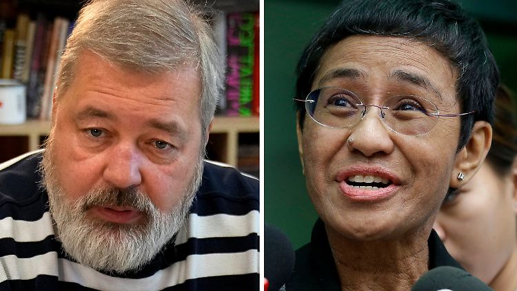 Dmitri Muratow aus Russland und Maria Ressa von den Philippinen sind die diesjährigen Preisträgerin.