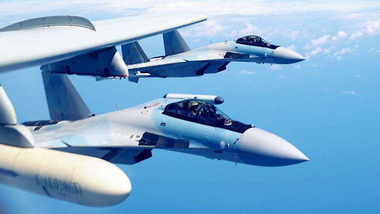Chinesische Kampfjets im Anflug auf Taiwan.