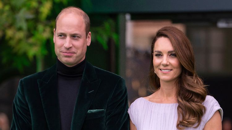 Prinz William mit seiner Frau Kate vor der Verleihung.