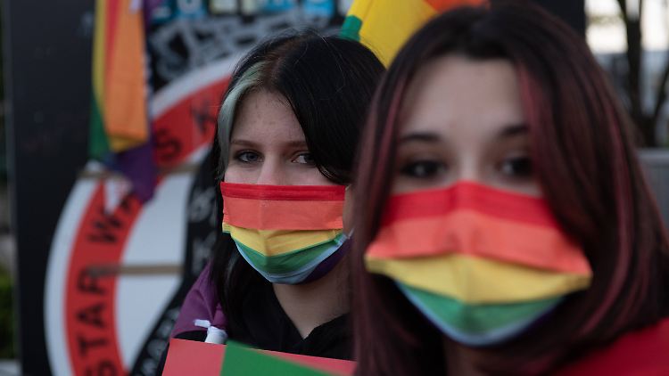 LGBT demonstrieren vorm Parlament. Eine ultrakonservative Stiftung will mit ihrer Gesetzesinitiative verhindern, dass derlei Meinungsäußerung überhaupt möglich ist.