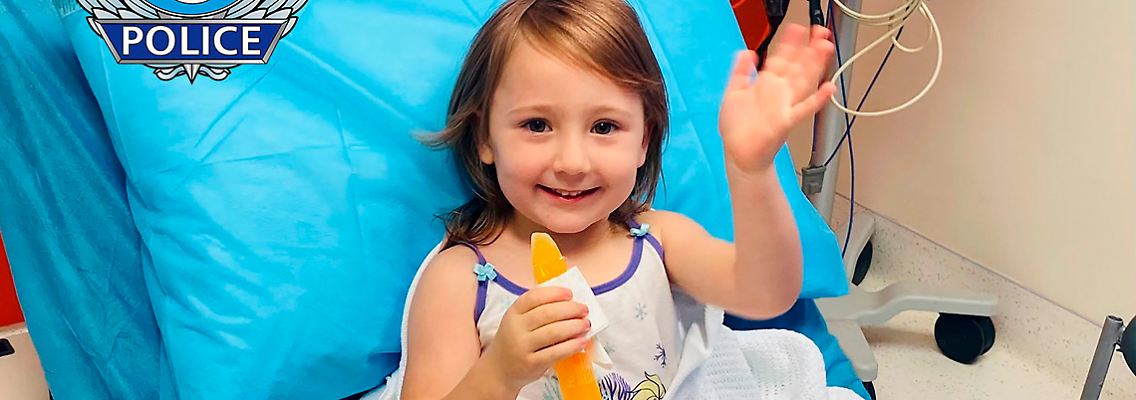 Nach zweieinhalb Wochen wiedergefunden: Die vierjährigen Cleo Smith wurde vorsorglich in ein Krankenhaus gebracht.