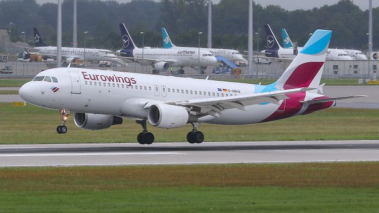 Der A320 von Eurowings landete in Klagenfurt zwischen. 