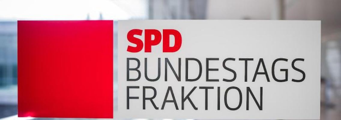 Das Logo der SPD-Fraktion im Deutschen Bundestag. Foto: Michael Kappeler/dpa/Symbolbild