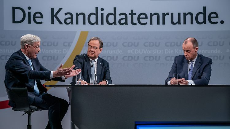 Im Januar saßen sie schon einmal in einer Vorstellungsrunde beisammen: Norbert Röttgen und Friedrich Merz. Beim nächsten Mal könnte anstelle von Armin Laschet Helge Braun dazukommen.