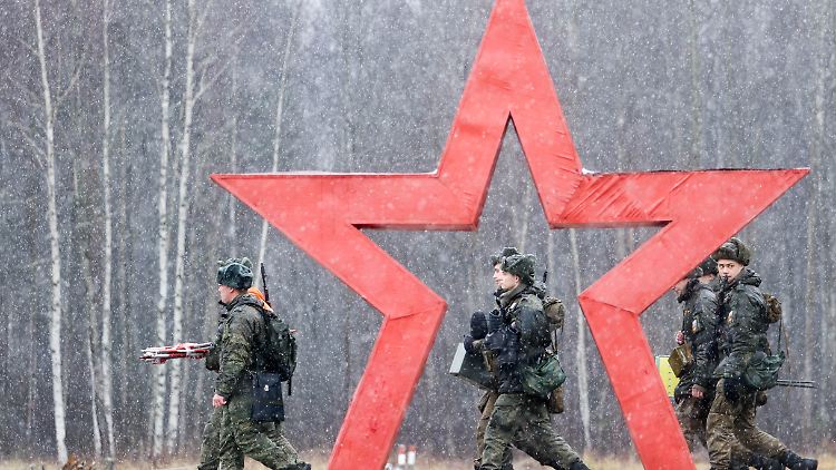 Russische Soldaten bei einer Militärübung in der Region Moskau am Donnerstag.