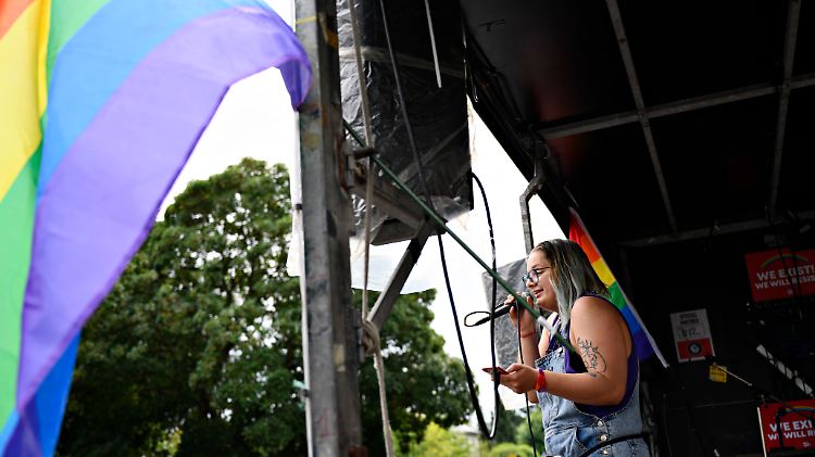 Radványi bei einer Pride-Parade in Kopenhagen.